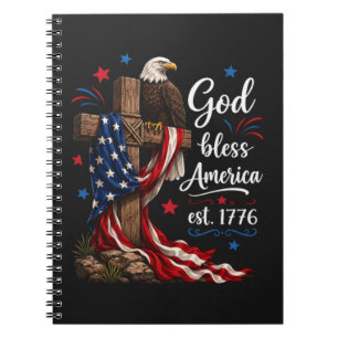 Cuaderno Cruz Patriótica Dios Bendiga a América