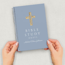 Cuaderno Cruz Religiosa Azul Polvoriento Personalizada