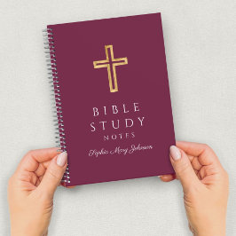 Cuaderno Cruz religiosa Borgoña Personalizada