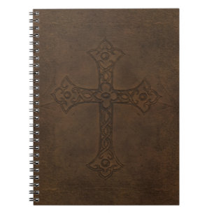 Cuaderno cruzado del cuero repujado