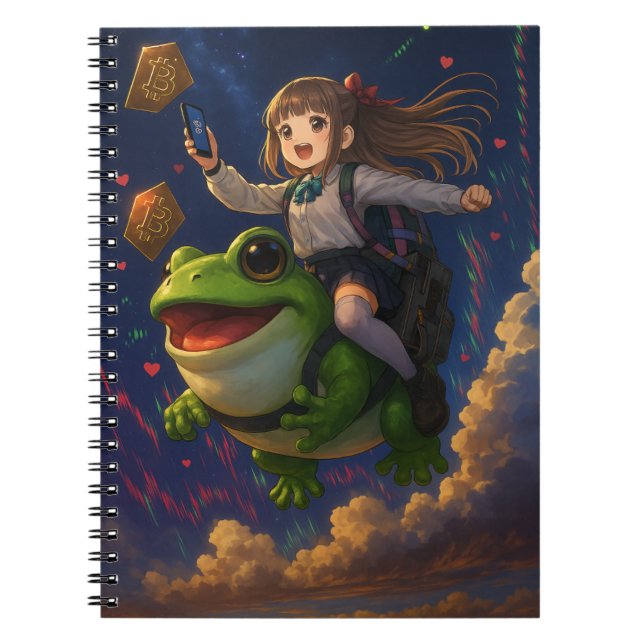 Cuaderno Crypto Pepecoin Waifu Anime Notebook (Frente)