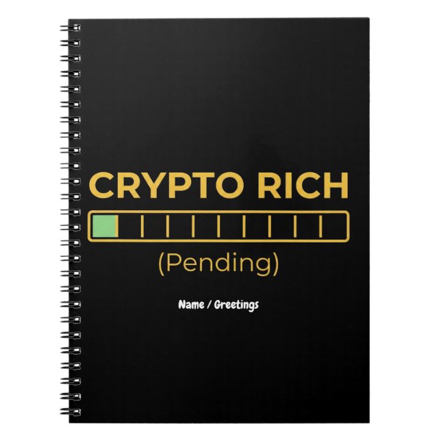 Cuaderno Crypto Rico Pendiente Barra de Carga Divertido Inv (Frente)