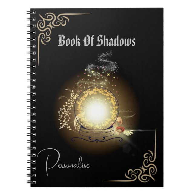 Cuaderno Crystal Ball Book Of Shadows Sparkly Journal Black (Frente)