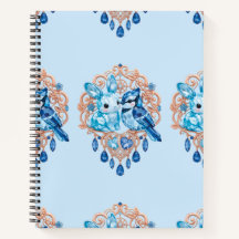 Crystal Blue Bunny and Blue Jay Heart