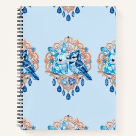 Cuaderno Crystal Blue Bunny and Blue Jay Heart