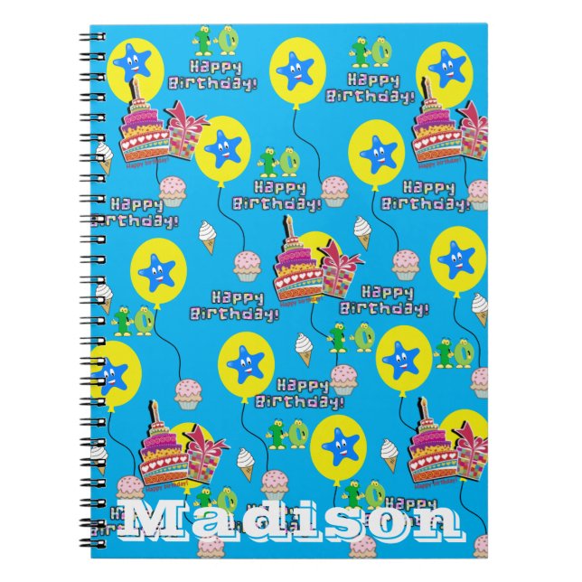 Cuaderno Cuaderno, #10 Feliz Cumpleaños 10 Notas Azul (Frente)