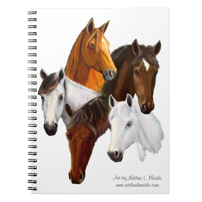 Cuaderno Cuaderno, cinco cabezas de caballo, fondo del (Frente)