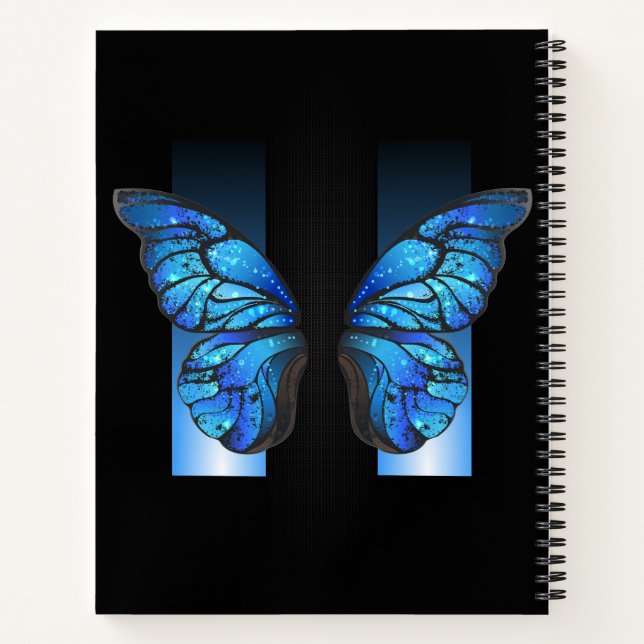 Cuaderno "Cuaderno de fotos de espiral de mariposa azul cap (Reverso)
