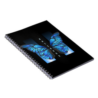 Cuaderno "Cuaderno de fotos de espiral de mariposa azul cap