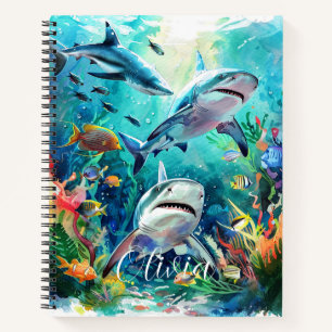 Cuaderno "Cuaderno de niños de Aqua personalizado con tibur