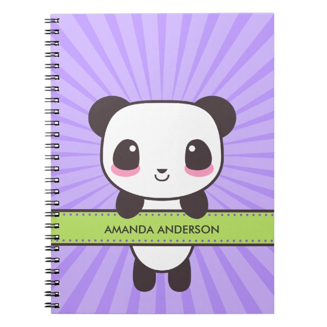 Cuaderno Cuaderno/diario personalizados de la panda de (Frente)
