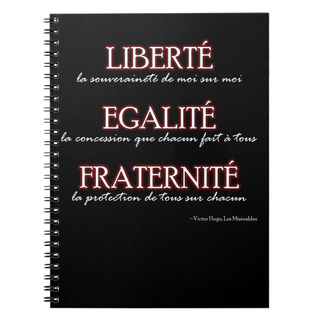 Cuaderno Cuaderno: Liberté, Egalité, Fraternité (Frente)