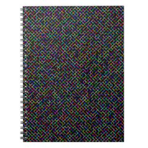 Cuaderno cuadrado colorido patrón vibratorio geométrico úni