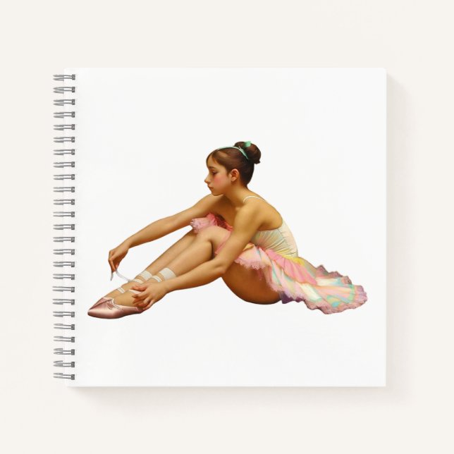 Cuaderno cuadrado con dibujos de bailarinas (Anverso)