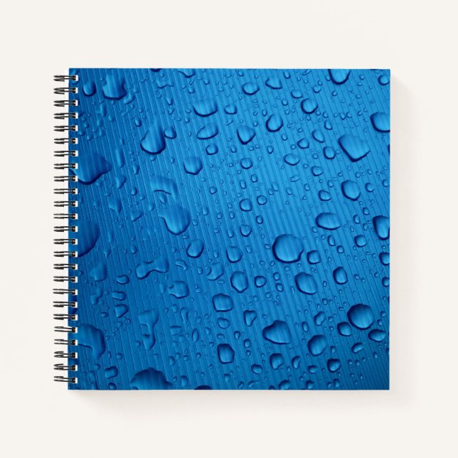 Cuaderno Cuadrado de gotas de agua azul de Guay (Anverso)