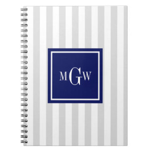 Cuaderno Cuadrado de la Armada de la Banda Blanca Gris 3 Mo
