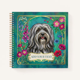 Cuaderno cuadrado personalizado de Lhasa Apso gris
