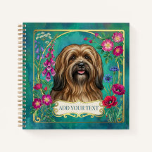 Cuaderno cuadrado personalizado de Lhasa Apso sabl