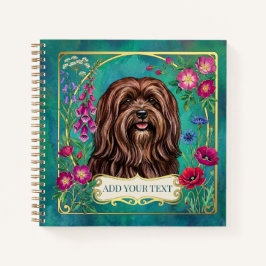 Cuaderno cuadrado personalizado Lhasa Apso marrón