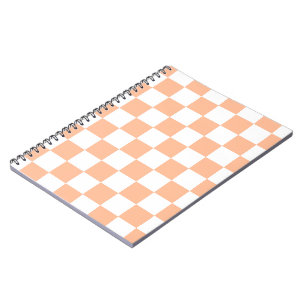 Cuaderno Cuadrados a cuadros melocotón naranja blanco geomé