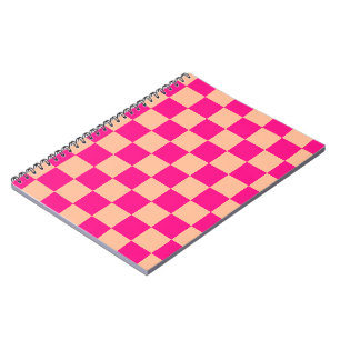 Cuaderno Cuadrados controlados durazno retro geométrico ros