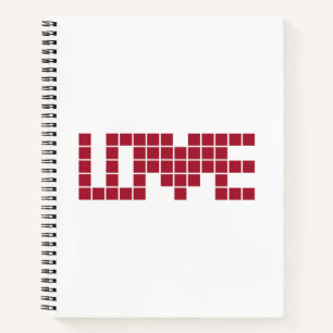 Cuaderno Cuadrados de amor rojos lindos lettres