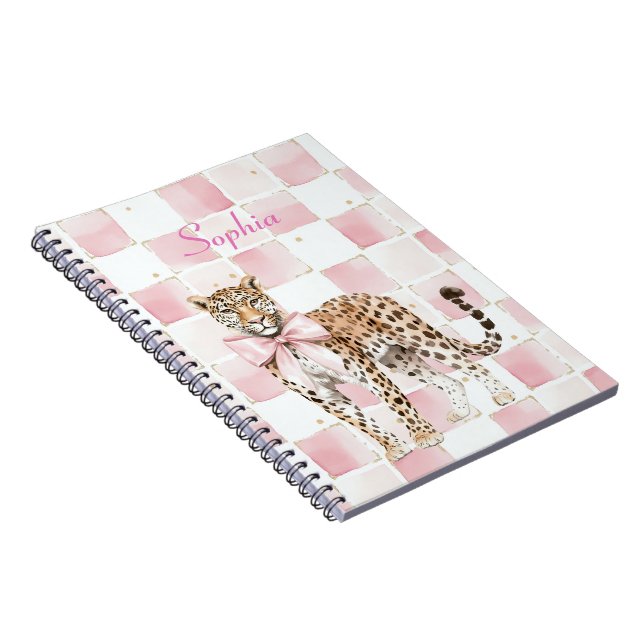Cuaderno Cuadrados de arco rosado Leopard (Lado Derecho)