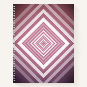 Cuaderno Cuadrados de gradación rosa y blanco modernos