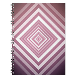 Cuaderno Cuadrados de gradación rosa y blanco modernos