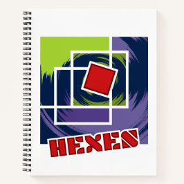 Cuaderno Cuadrados de rebeldes verdes y púrpura con hexácul