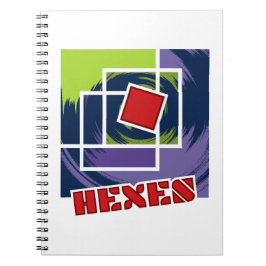 Cuaderno Cuadrados de rebeldes verdes y púrpura con hexácul