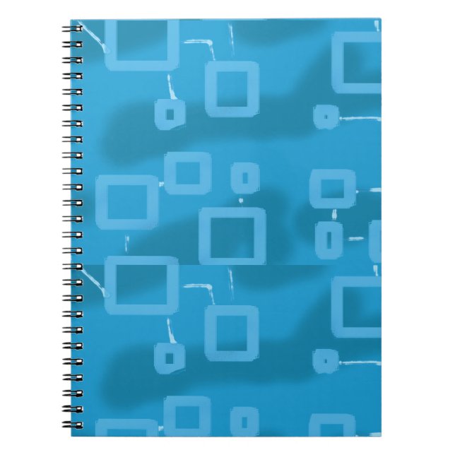 Cuaderno Cuadrados geométricos azul claro (Frente)