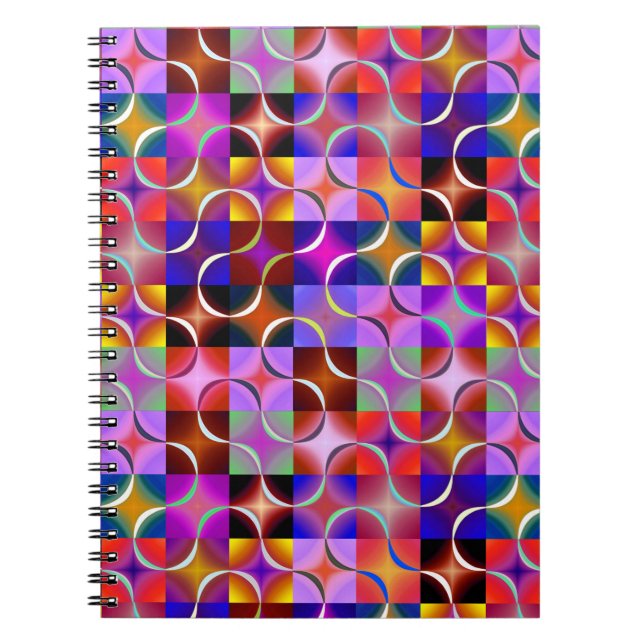 Cuaderno Cuadrados Geométricos Multicolores (Frente)
