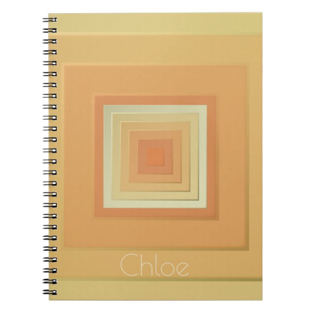 Cuaderno Cuadrados geométricos vintage (amarillo suave y na (Frente)