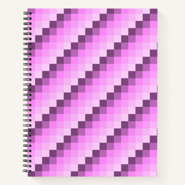 Cuaderno Cuadrados rosa y púrpura (Anverso)