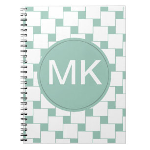 Cuaderno Cuadrados trenzados divertidos Mint Green