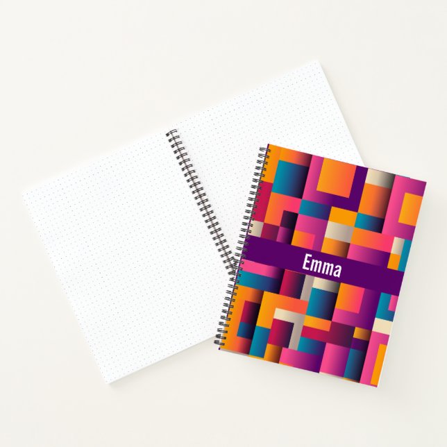 Cuaderno Cuadrados y formas abstractos coloridos (Interior)