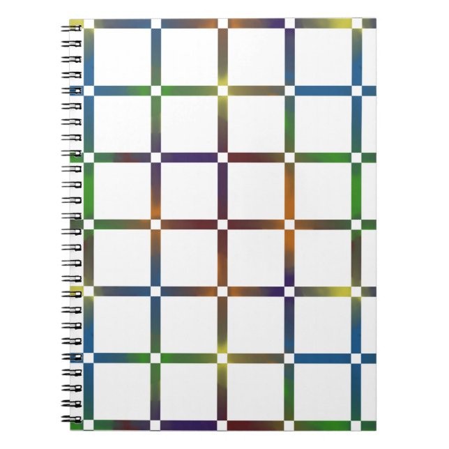 Cuaderno Cuadrícula de arcoíris mezclado colorido con espac (Frente)