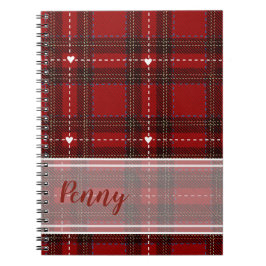 Cuaderno Cuadrícula de Corazón Rojo