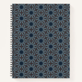 Cuaderno Cuadrícula de Estallido de Estrellas de Medianoche