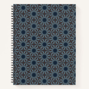 Cuaderno Cuadrícula de Estallido de Estrellas de Medianoche