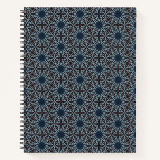 Cuaderno Cuadrícula de Estallido de Estrellas de Medianoche