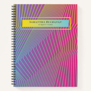 Cuaderno Cuadrícula de puntos de patrón rosado personalizad