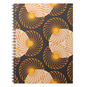 Cuaderno cuadrícula de tracería floral gráfica sin inconven