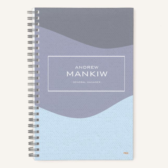 Cuaderno Cuadriculado Waves Blue-Gray Gridded (Anverso)