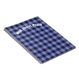 Cuaderno Cuadro de Búfalo Azul y Negro Monograma Simple |