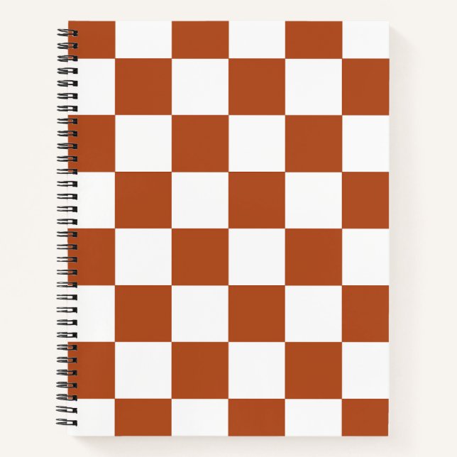 Cuaderno Cuadro de cuadros marrones y blancos (Anverso)