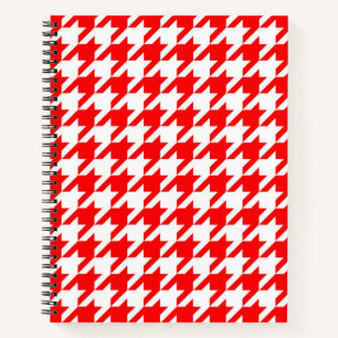 Cuaderno Cuadro de Piedra Houndstooth Rojo y Blanco