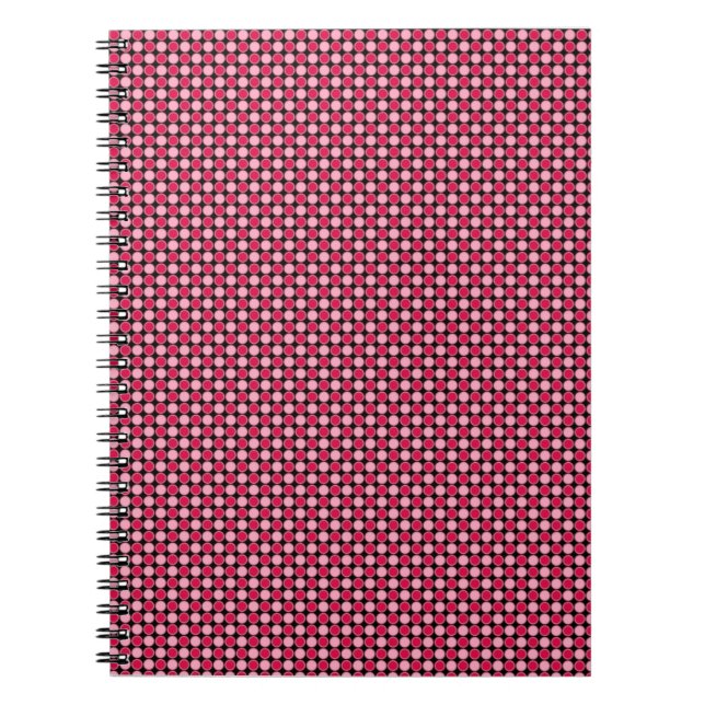 Cuaderno Cuadro de puntos retro rosa (Frente)