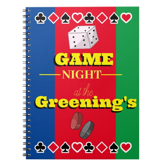 Cuaderno Cuadro de puntuación de la noche del libro de nota (Frente)
